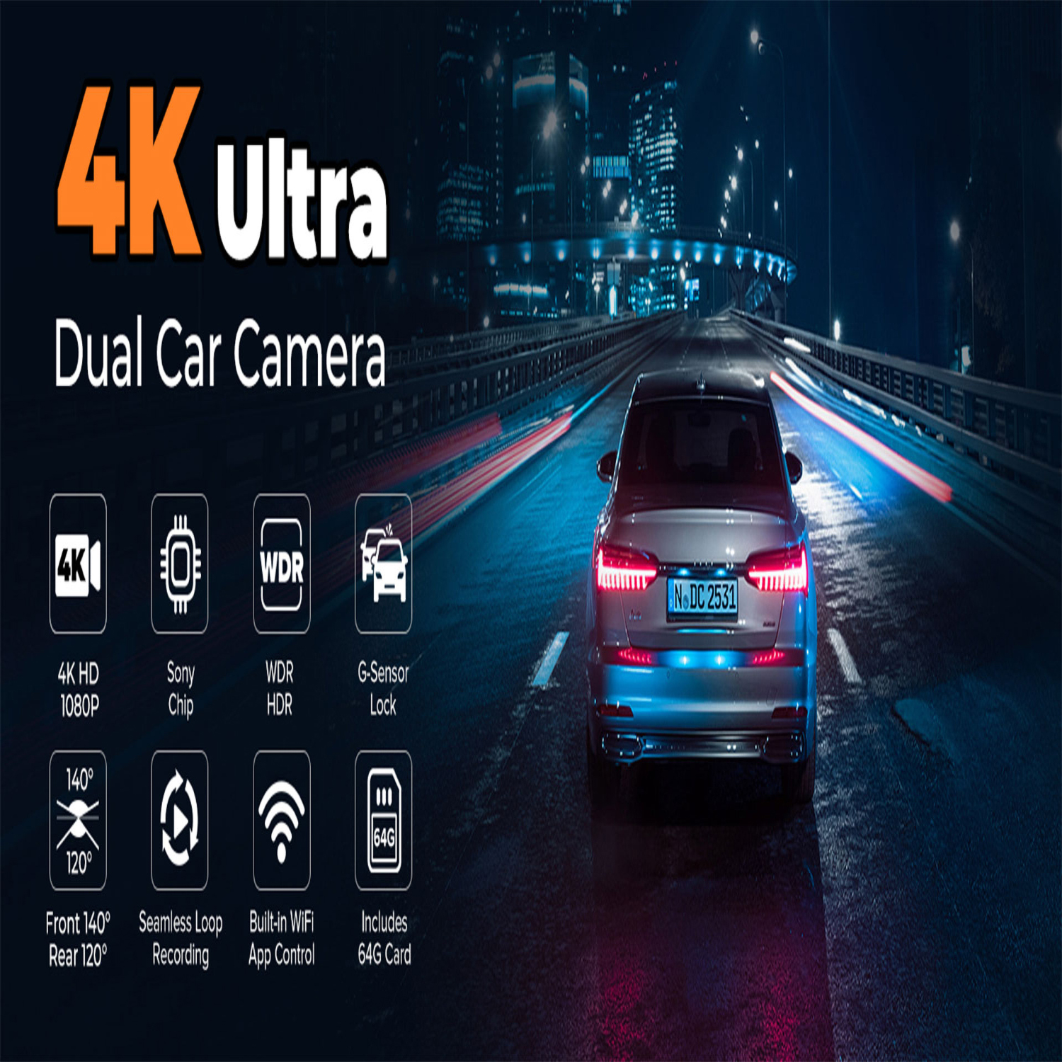 F70 4K Dash Cam