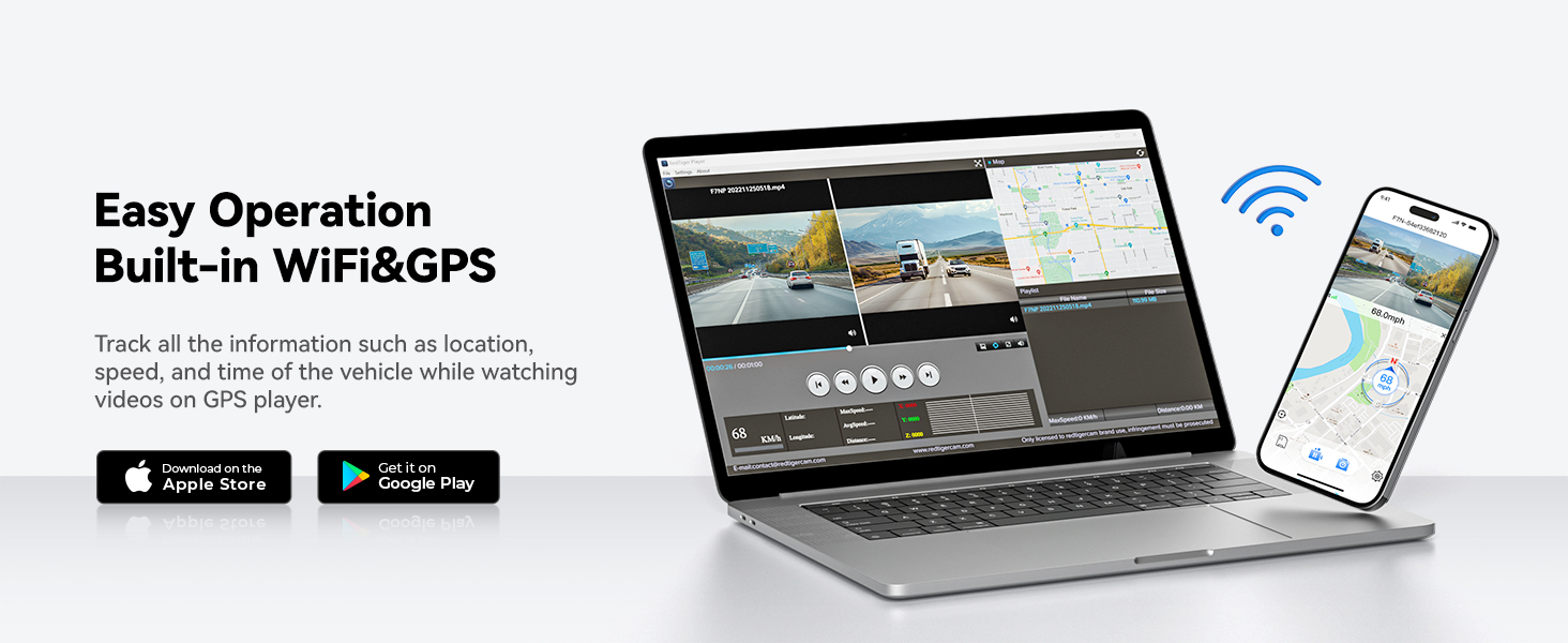 Easy Operation with Built-in WiFi and GPS